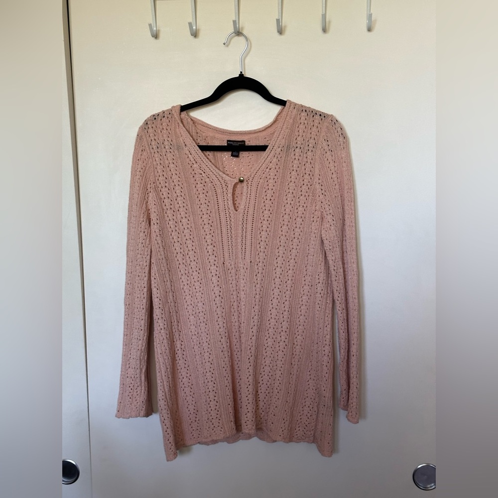 Dana Buchman Dusty Pink Long Sleeve Knit Sweater Size L